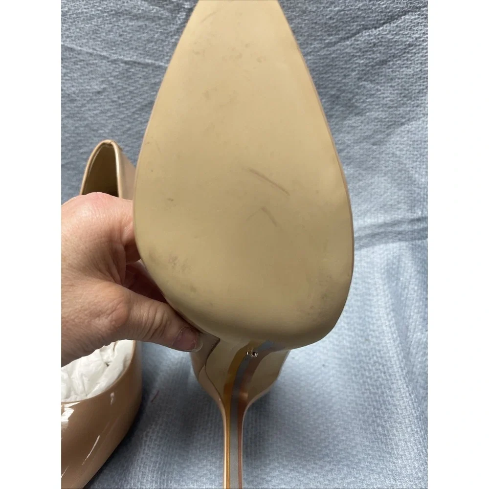 Sam Edelman Antonia Beige Blush Pointed Toe Slip On Slim Heel Fashion Pumps 8